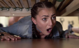 Naive Stupid Teens Fucked While Getting Stacked Under the Bed